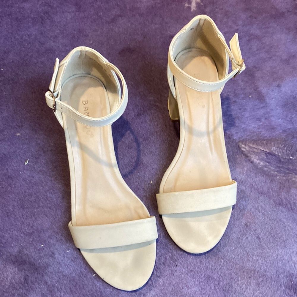 Ankle strap heels with block heel